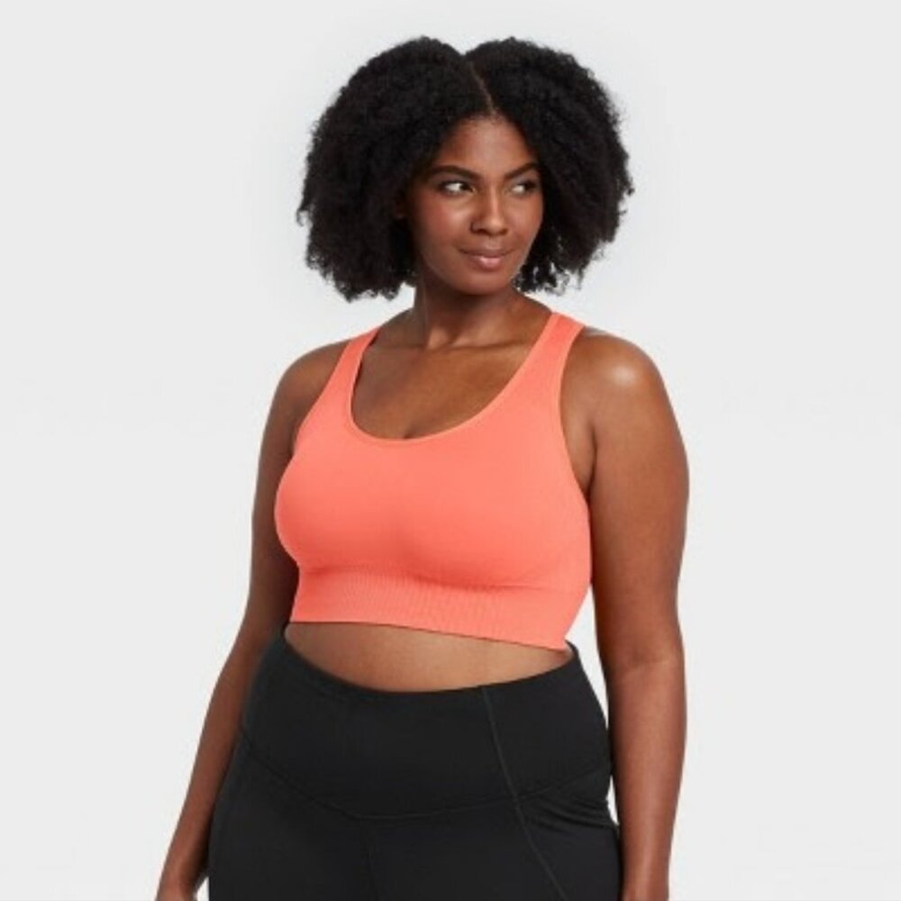 3 Bundled All In Motion Seamless Medium Support Racerback Sports Bras 2X